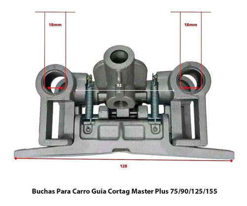 Buchas 18mm Para Carro Guia Cortag Master Plus 75/90/125/155