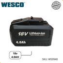 Bateria 18v 4.0Ah Wesco para Diversos modelos WS9940