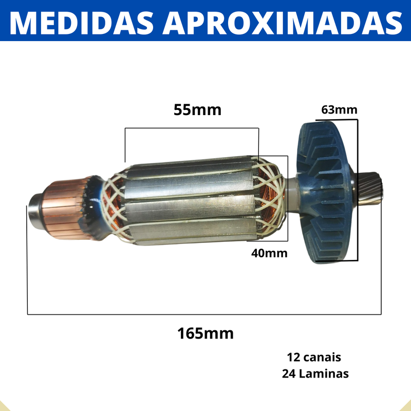 Induzido 220V p/ Serra Mármore Bosch GDC150 1548 15E8 GWS700