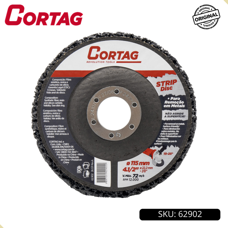 Disco Strip Removedor p/ Limpeza Cortag 115mm 4.1/2" 62902