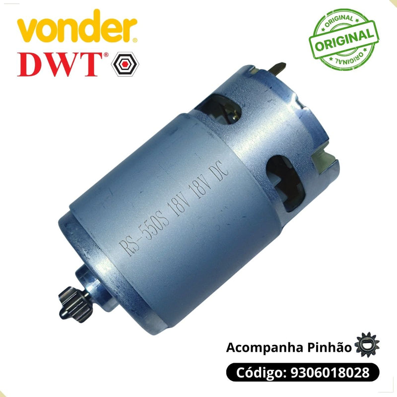 Motor e Pinhão 18v P/ Parafusadeira a Bateria 18v Pfv018 Vonder e Pfd018 dwt