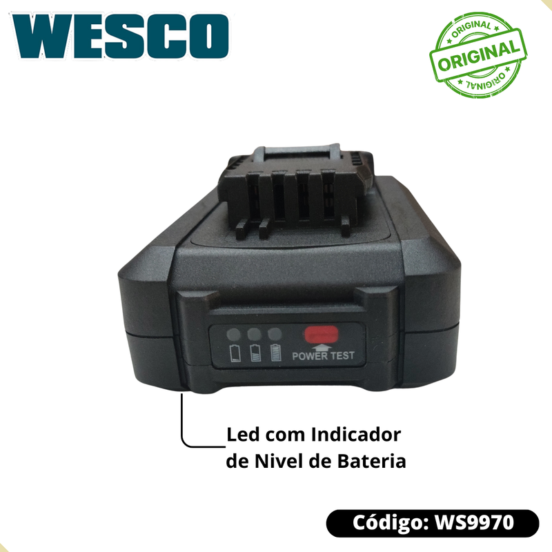Bateria 18v 2.0Ah  para Ferramentas Wesco WS9970