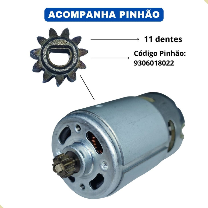 Motor e Pinhão 18v P/ Parafusadeira a Bateria 18v Pfv018 Vonder e Pfd018 dwt
