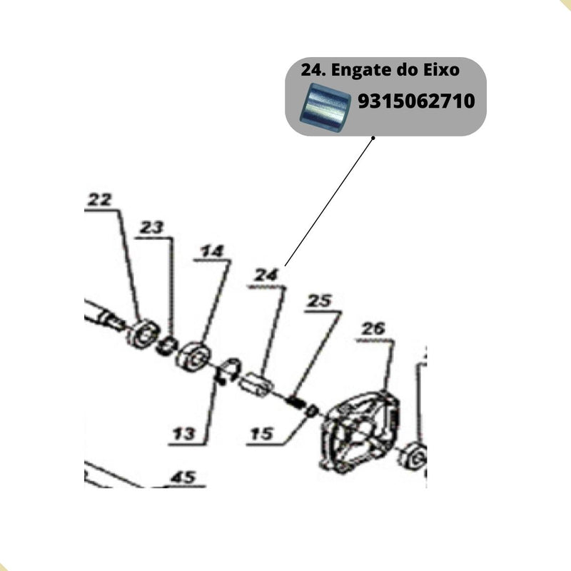 Engate Do Eixo P/ Retificadeira Vonder Rrv600 Dwt Gs06-27lv
