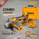 Kit Esmerilhadeira BL Ingco com 2 Baterias 20V e Carregador