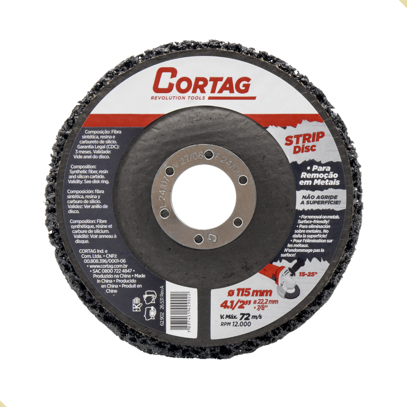 Disco Strip Removedor p/ Limpeza Cortag 115mm 4.1/2" 62902
