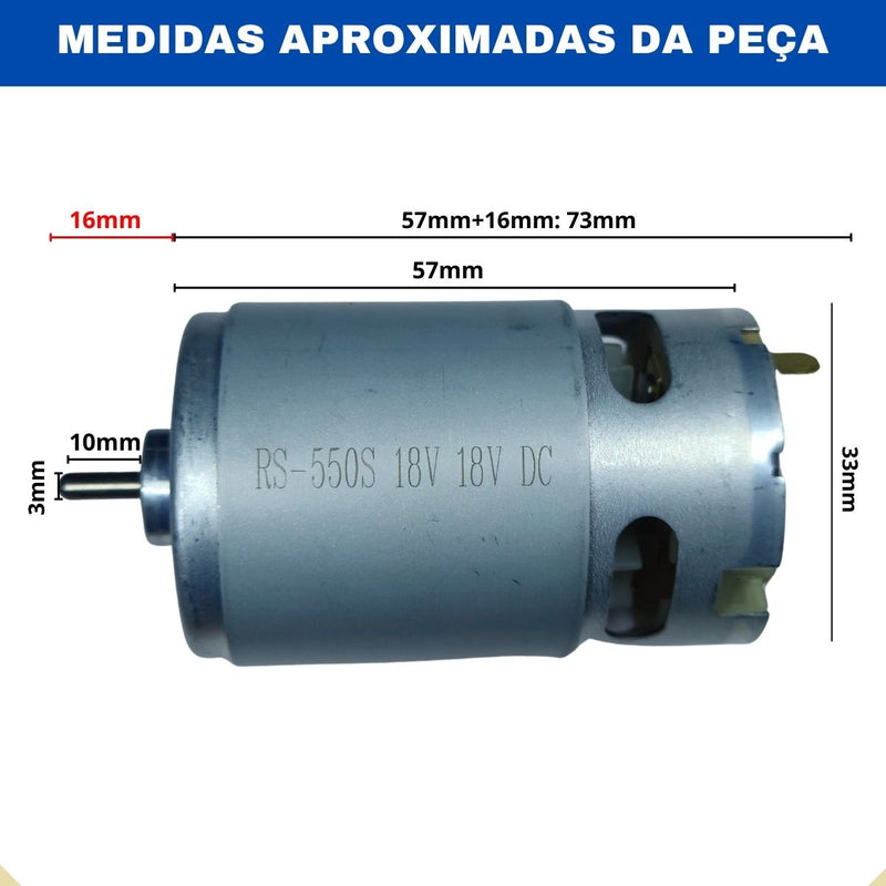 Motor e Pinhão 18v P/ Parafusadeira a Bateria 18v Pfv018 Vonder e Pfd018 dwt