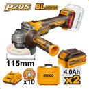 Kit Esmerilhadeira BL Ingco com 2 Baterias 20V e Carregador