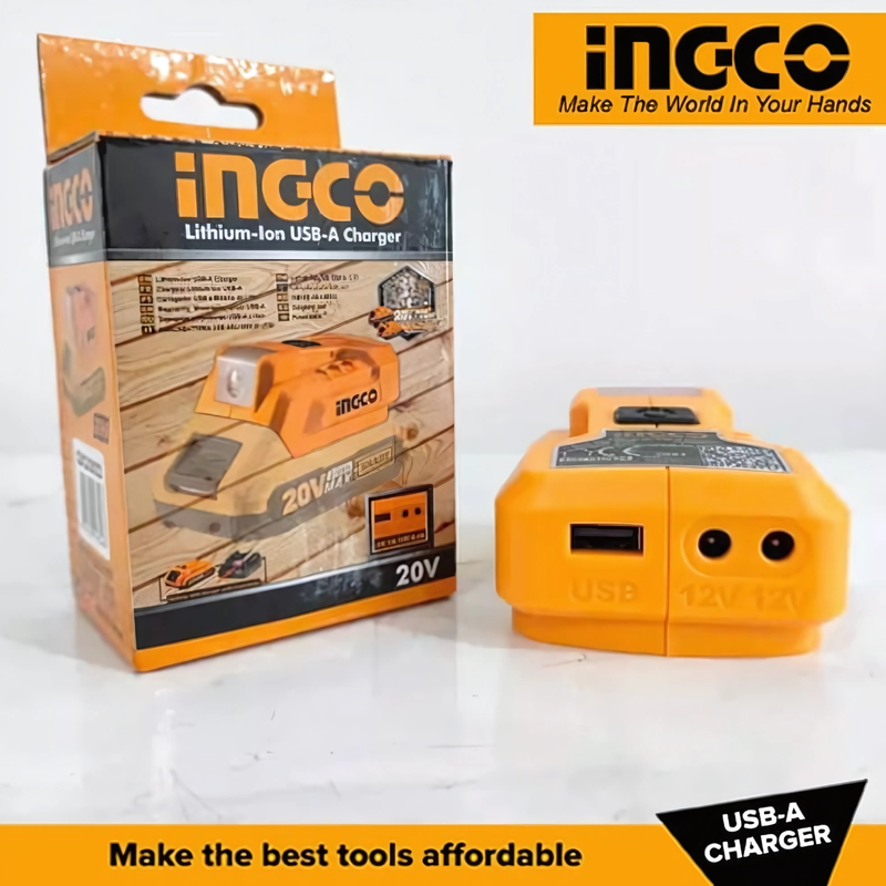 Adaptador/Carregador 20v USB Ingco para Baterias CUCLI2022