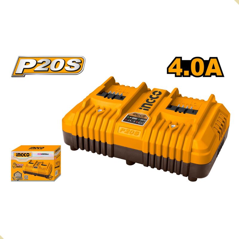 Carregador de bateria Duplo PS20 Bivolt Ingco 20v Fcli2034-9