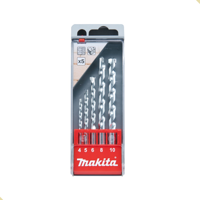 Kit com 5 Brocas p/Alvenaria Makita D-41040