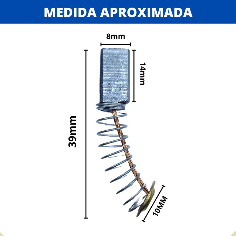 Kit com 2 pares Escova de Carvão para Martelete Vonder MPV840 e Dwt MPD840 Original 9310840081