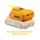 Adaptador/Carregador 20v USB Ingco para Baterias CUCLI2022