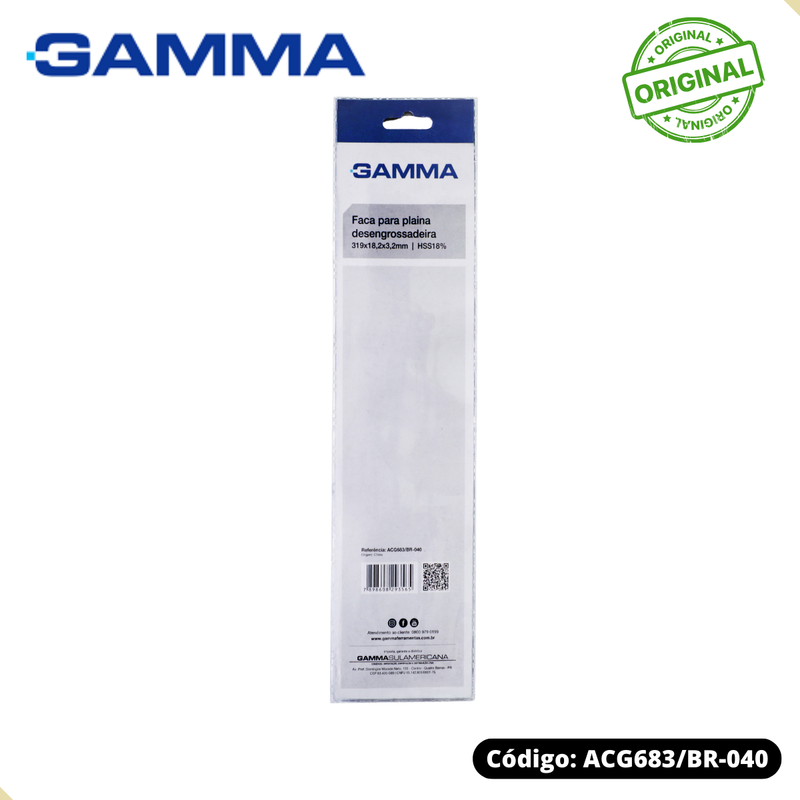 2 Facas 319x18,2x3,2mm p Plaina Desempenadeira G683/BR Gamma
