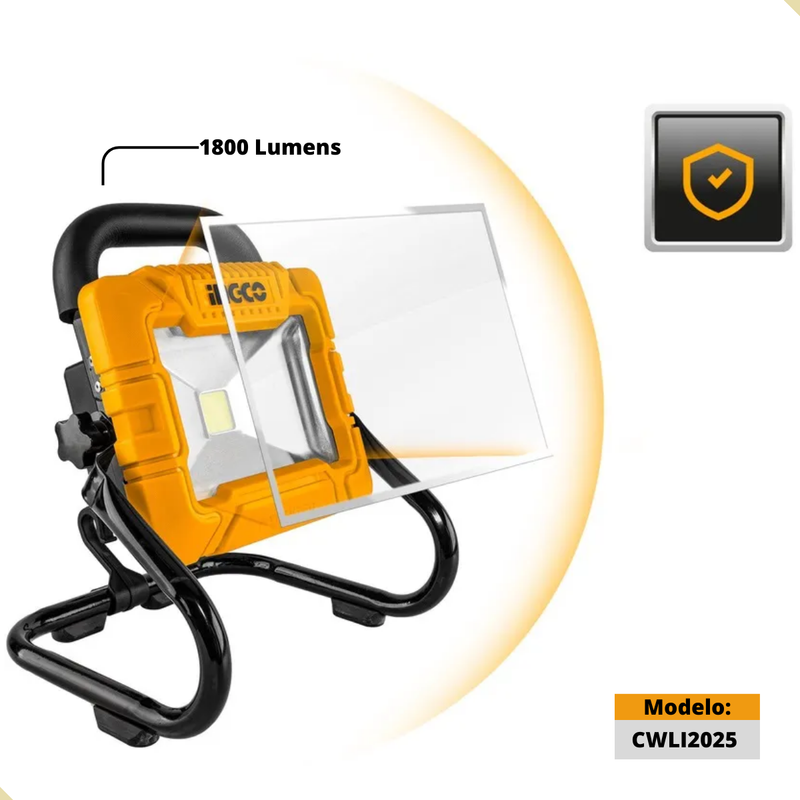 Lanterna Refletora Cwli2025 Ingco a Bateria 20v