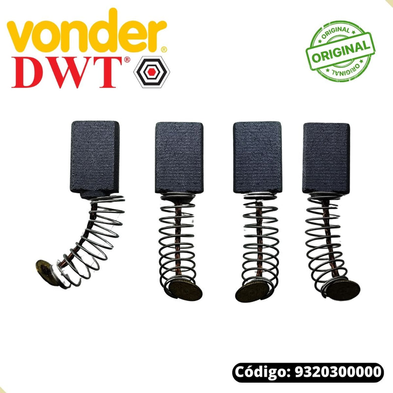 Dois Pares De Escovas De Carvão P/ Lixadeira Vonder Lov300