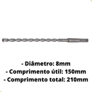Broca p/Concreto SDS-Plus 8x210mm Makita D00147