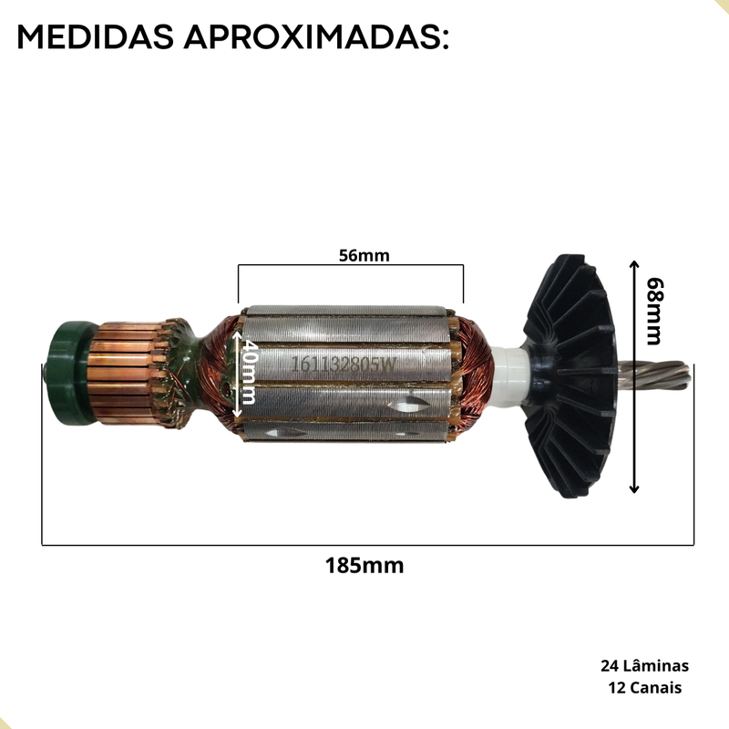 Rotor Induzido 220v para Esmeril Reto GGS 6 S Bosch