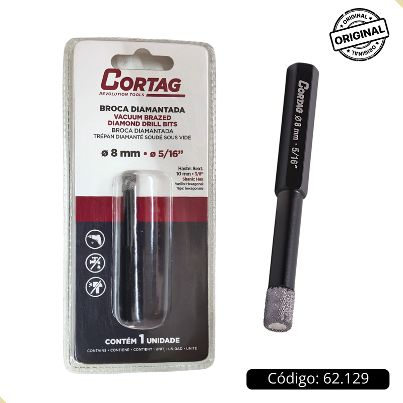 Broca Diamantada 8mm 5/16" Cortag (62129)