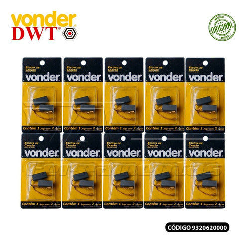 Dez Pares Escova De Carvão P/ Martelete Vonder Mpv620/mpd620